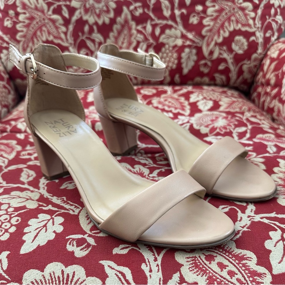 Nude Block Heel Sandals